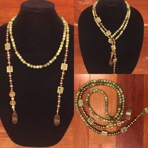Handmade lariat wrap necklace